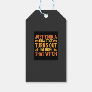 Halloween Witch DNA Test Funny Design Gift Tags
