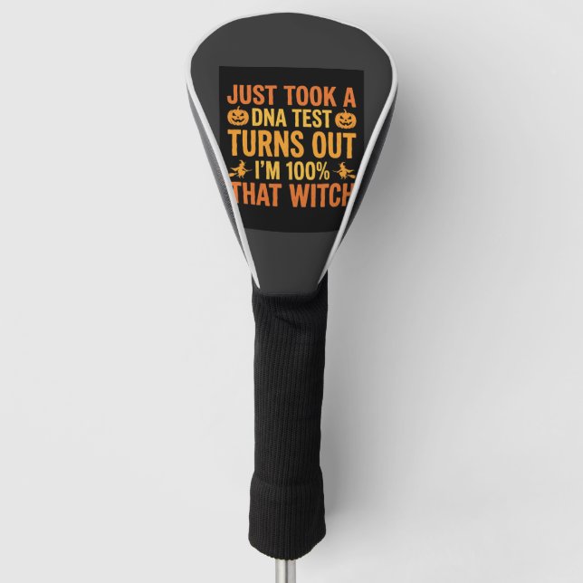 Halloween Witch DNA Test Funny Design Golf Head Cover (Front)