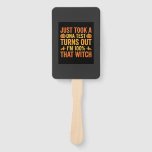 Halloween Witch DNA Test Funny Design Hand Fan