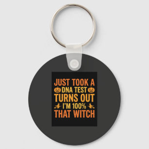 Halloween Witch DNA Test Funny Design Key Ring