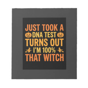 Halloween Witch DNA Test Funny Design Notepad