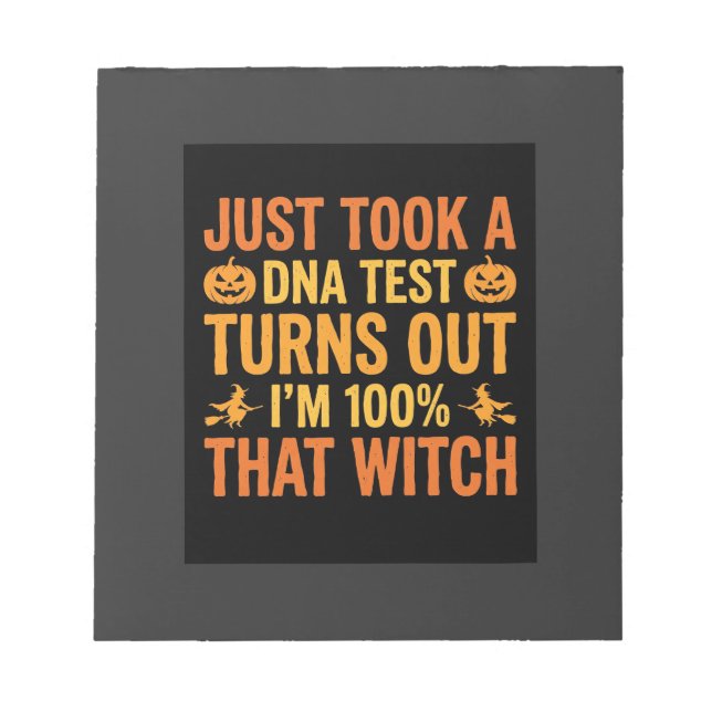 Halloween Witch DNA Test Funny Design Notepad (Front)