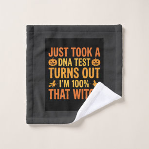 Halloween Witch DNA Test Funny Design Wash Cloth