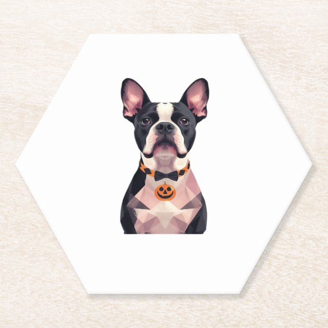 Halloween witch dog Classic T-Shirt Paper Coaster (Front)