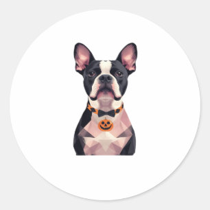 Halloween witch dog Classic T-Shirt Round Sticker