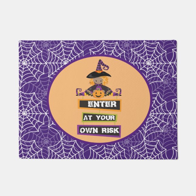 Halloween witch doormat or rug (Front)