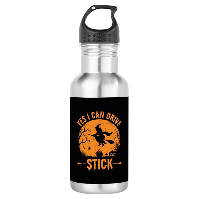 Halloween Witch Drive Stick Graphic_1 532 Ml Water Bottle (Front)
