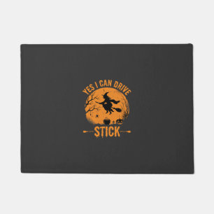 Halloween Witch Drive Stick Graphic_1 Doormat
