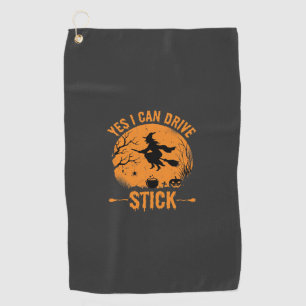 Halloween Witch Drive Stick Graphic_1 Golf Towel