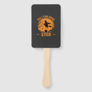 Halloween Witch Drive Stick Graphic_1 Hand Fan