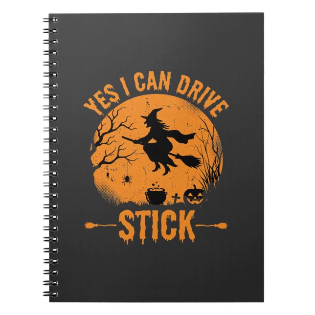 Halloween Witch Drive Stick Graphic_1 Notebook (Front)