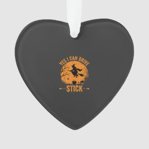 Halloween Witch Drive Stick Graphic_1 Ornament