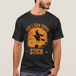 Halloween Witch Drive Stick Graphic_1 T-Shirt