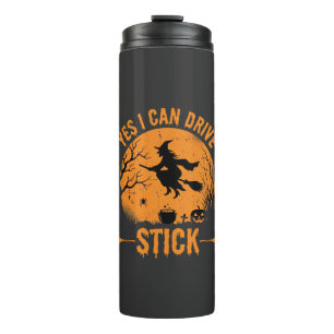 Halloween Witch Drive Stick Graphic_1 Thermal Tumbler