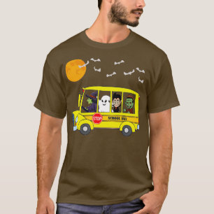 Halloween Witch Driving A School Bus T-Shirt
