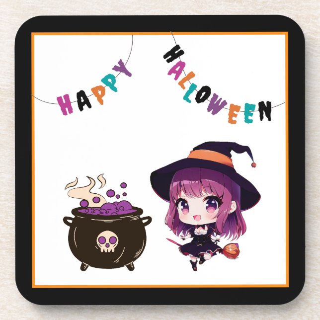 Halloween/witch/fall/October Coaster (Front)