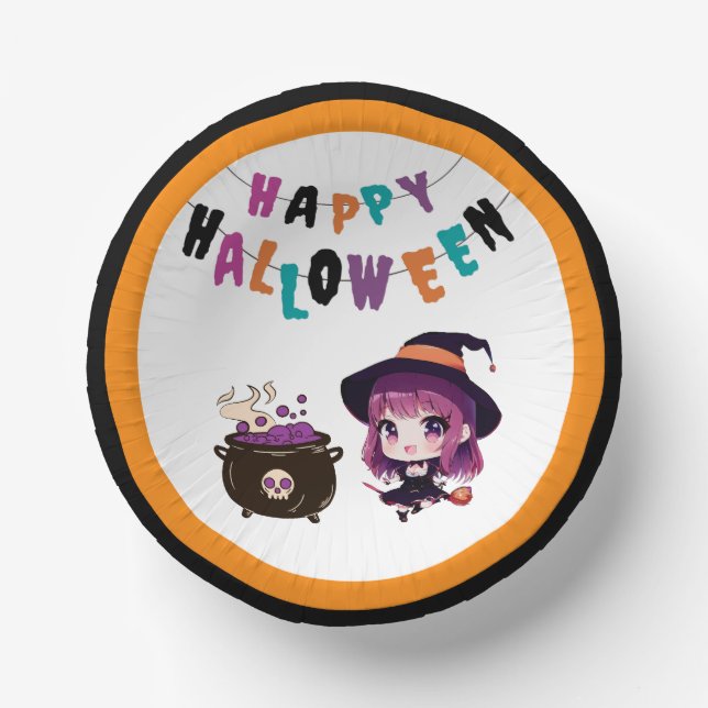 Halloween/witch/fall/October Paper Plate (Front)