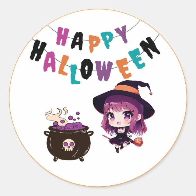 Halloween/witch/fall/October Sticker (Front)