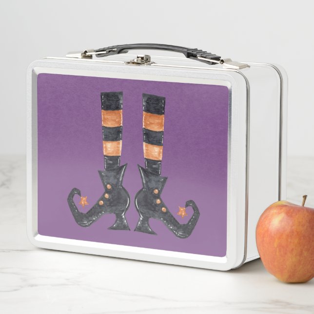 Halloween Witch Feet Metal Lunch Box (In Situ)
