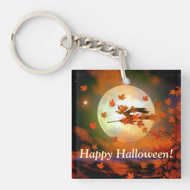 Halloween Witch Flight Key Ring (Front)
