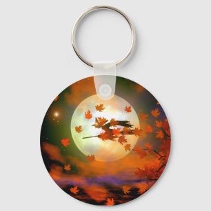 Halloween Witch Flight Key Ring
