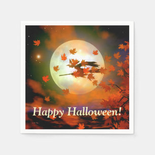 Halloween Witch Flight Napkin