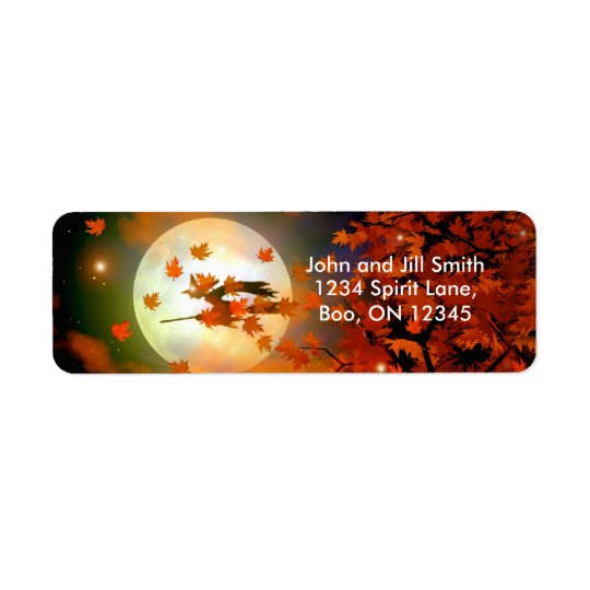 Halloween Witch Flight Return Address Label