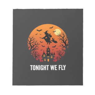 Halloween Witch Flying Night Graphic Design_1 Notepad