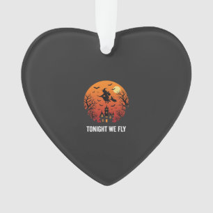 Halloween Witch Flying Night Graphic Design_1 Ornament