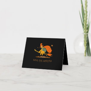 Halloween Witch Flying Turtle Broom Salem Thank You Card