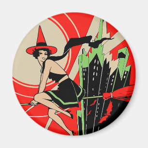 Halloween Witch Flying (vintage) Magnet