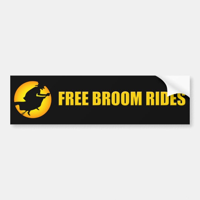 Halloween Witch Free Broom Rides Bumper Sticker (Front)