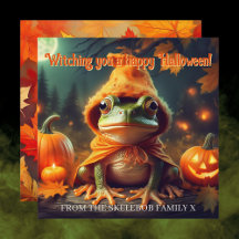 Halloween Witch Frog | Square Whimsical