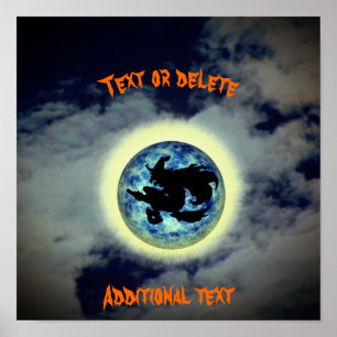 Halloween Witch Full Moon Personalised  Poster