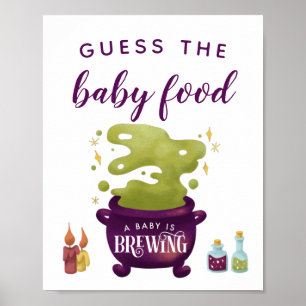 Halloween Witch Garden Guess The Baby Food Sign