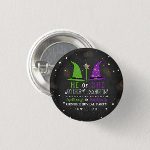 Halloween Witch Gender Reveal Party 3 Cm Round Badge
