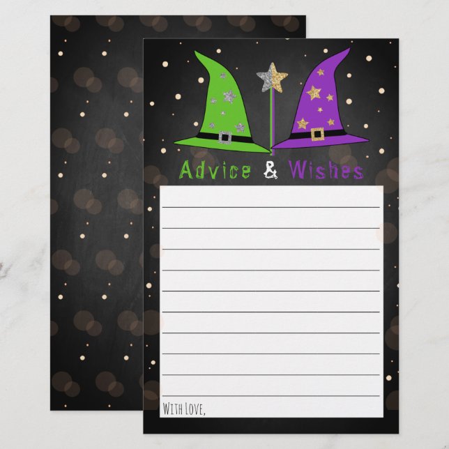 Halloween Witch Gender Reveal Party Advice (Front/Back)