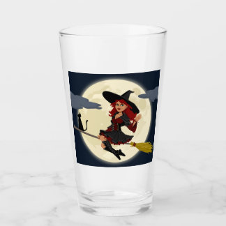 Halloween Witch Glass
