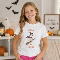 Halloween Witch Goose Honk or Treat Girl