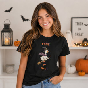 Halloween Witch Goose Honk or Treat Woman T-Shirt