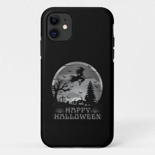 HALLOWEEN WITCH GRAVEYARD BLACK AND WHITE iPhone 11 CASE