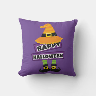 Halloween Witch Hat and Shoes Cushion