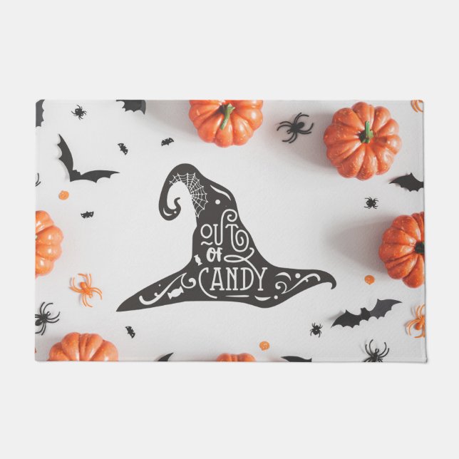 Halloween Witch Hat Out of Candy  Doormat (Front)