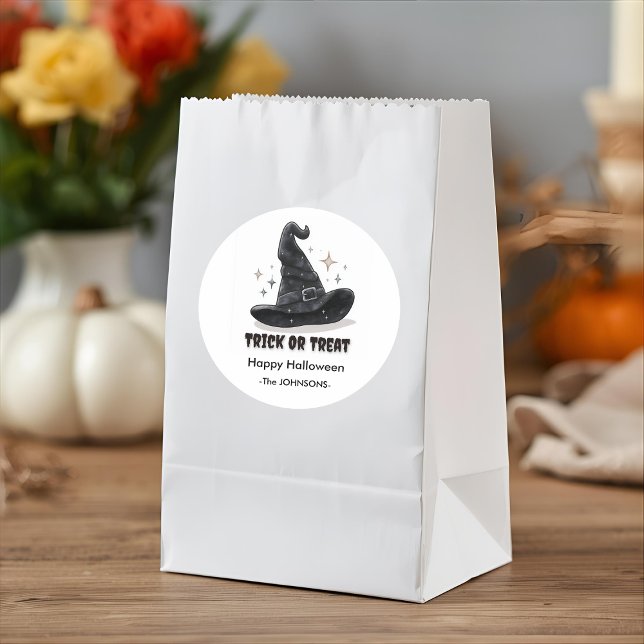 Halloween Witch Hat Spooky Design –  Classic Round Sticker (Creator Uploaded)