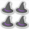 Halloween witch hat stickers, set of four stickers