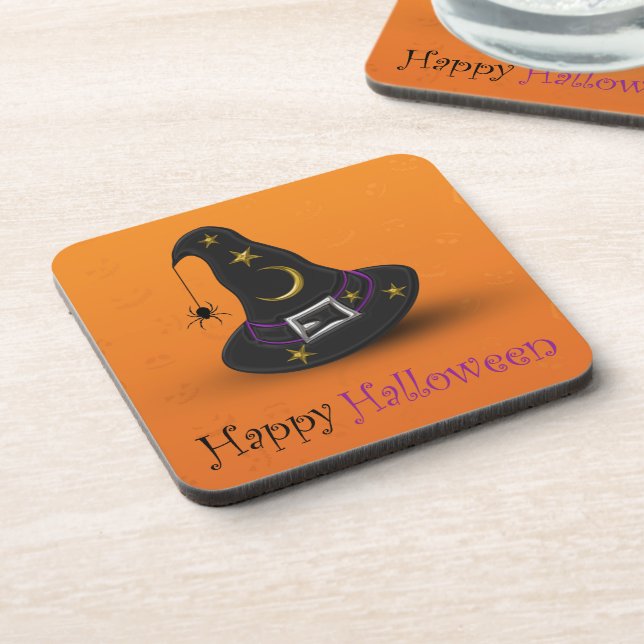 Halloween Witch Hat with Spider Coaster (Left Side)