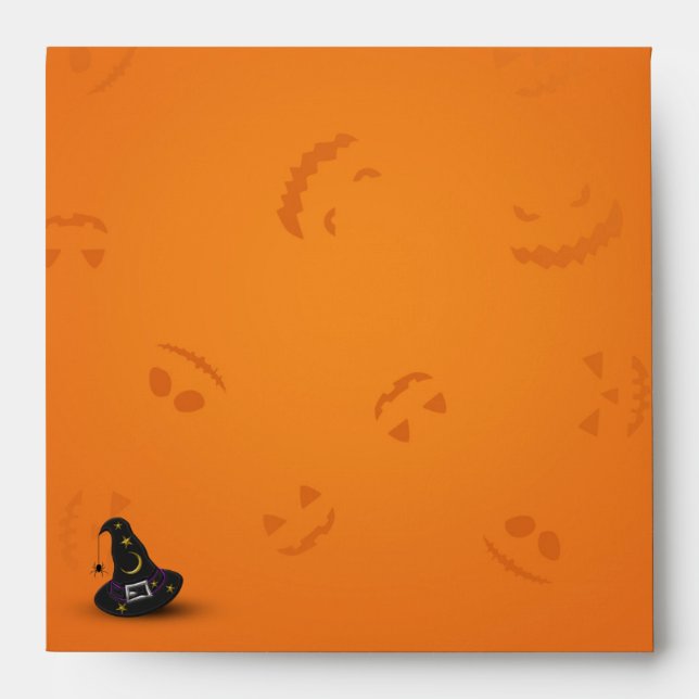 Halloween Witch Hat with Spider Envelopes (Front)