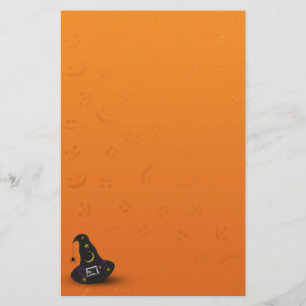 Halloween Witch Hat with Spider Stationery