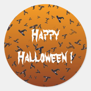 Halloween Witch Hats Classic Round Sticker