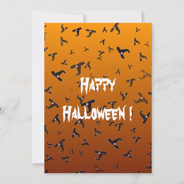 Halloween Witch Hats Flat Card (Front)